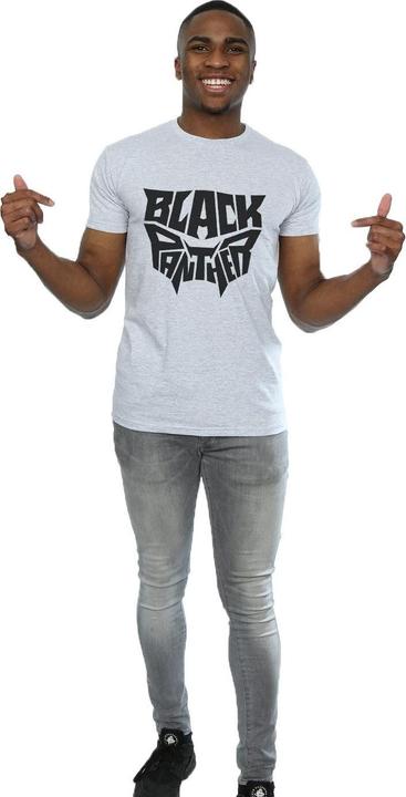 Immagine prodotto Maglietta Black Panther Uomo con emblema con parola (XXL)