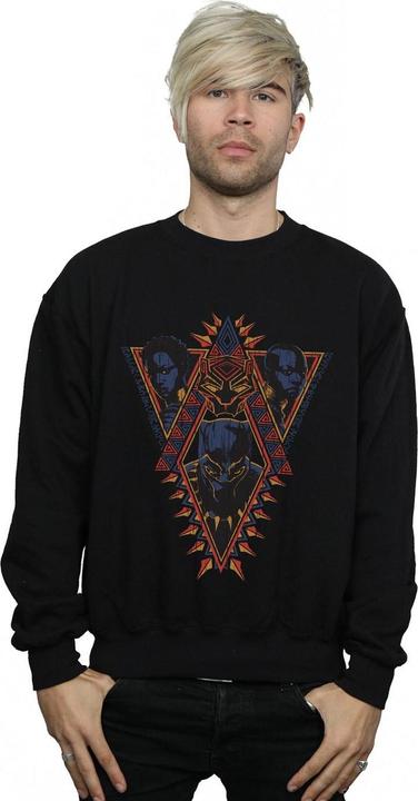 Image du produit Mens Black Panther Tribal Heads Cotton Sweatshirt (S)