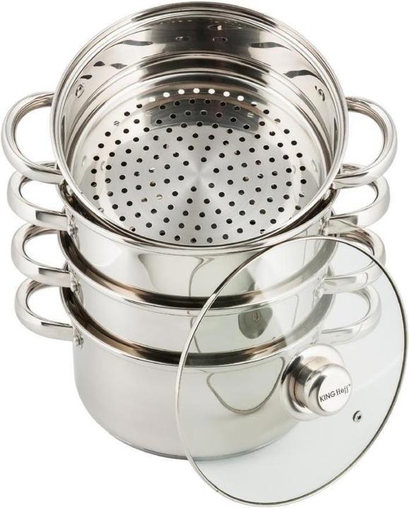 Productafbeelding Kinghoff STOOMPOT 24cm 5.0L KH-3320 (24 cm, Steelpan, Roestvrij staal)