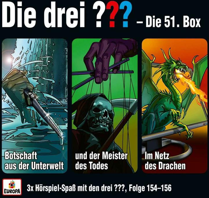 Actual product image The three THREE QUESTION MARKS - 51 Box (F 154 - 156) (The three ???, Kari Erlhoff, German)