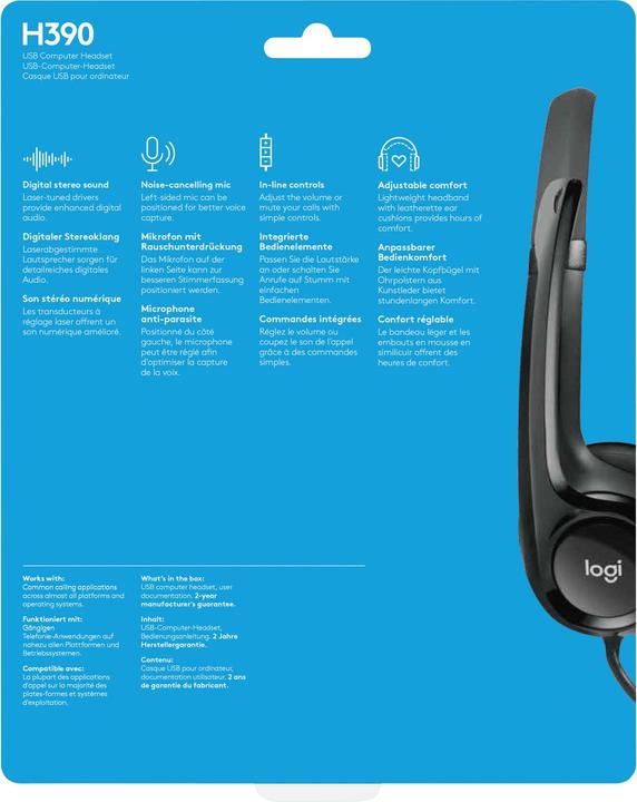 Produktbild Logitech H390 (Kabelgebunden, USB-A)