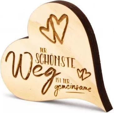 Actual product image ZNatur Swiss stone pine heart gift decoration with engraving Der schönste Weg No.55