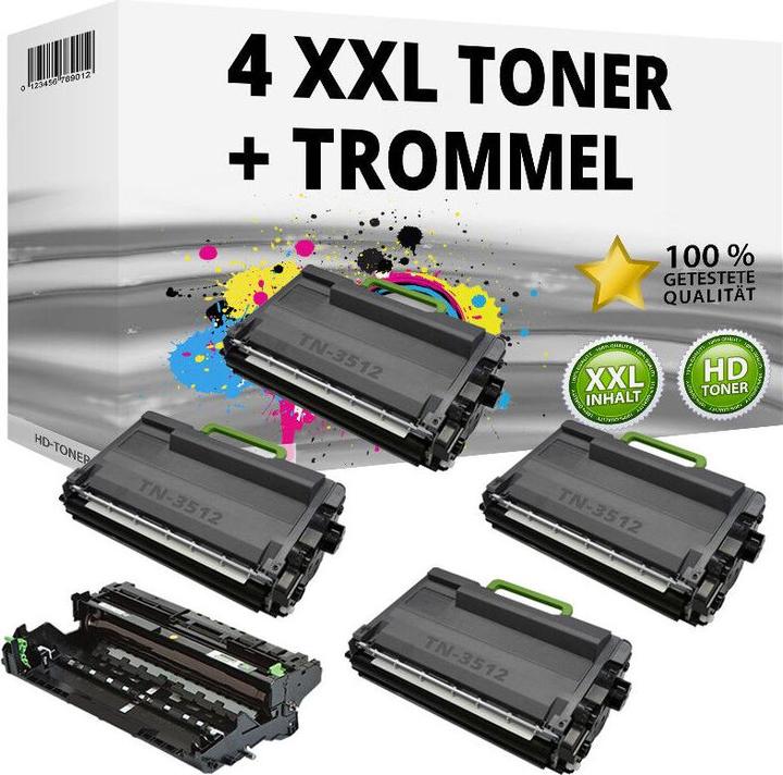 Image du produit Druckfuxx 4x Toner + Trommel TN-3512+DR-3400 kompatibel Brother DCP L6600 DW HL