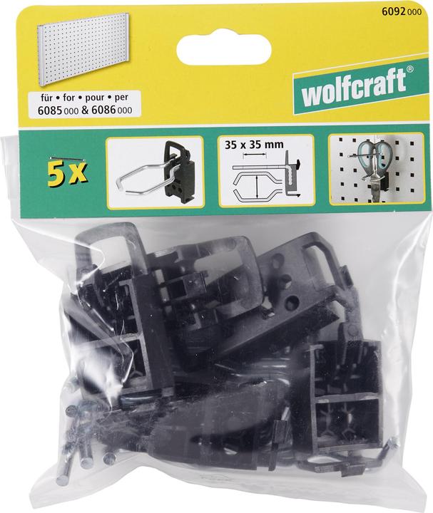 Productafbeelding wolfcraft wolfcraft 5 geperforeerde wandlushaken 35x35mm WSS