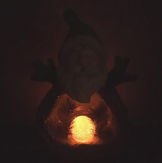 Actual product image Bekos Big Father Christmas with Glitter and LED Ball