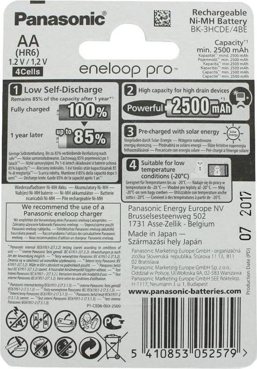 Actual product image Panasonic Eneloop Pro (4 pcs., AA, 2500 mAh)