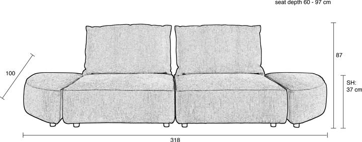 Actual product image Zuiver Hunter (3-seater)