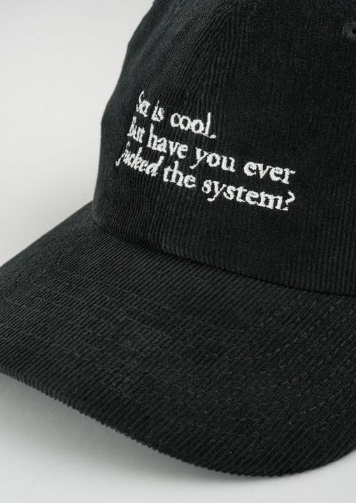 Produktbild Plakativ «F the System» Corduroy Cap Black