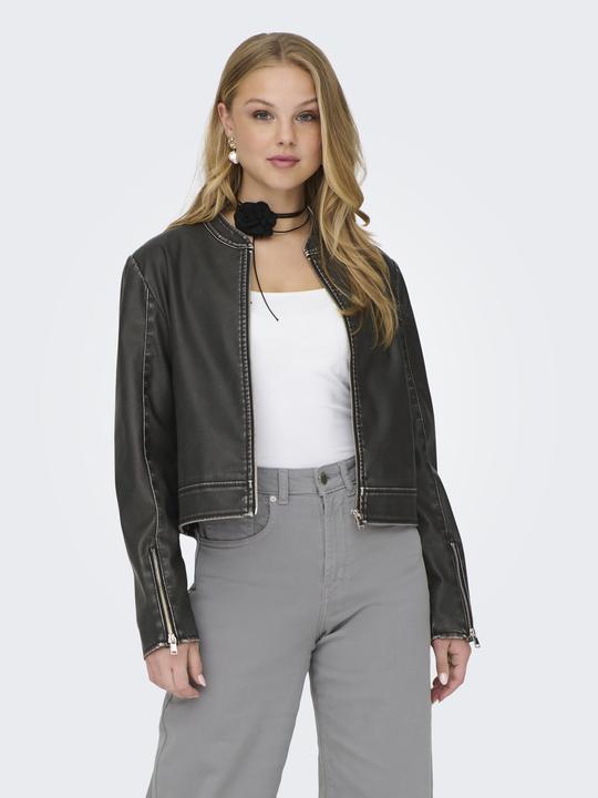 Produktbild Only Stehkragen Ärmelbündchen mit Reissverschluss Jacke Kunstlederjacke (S)