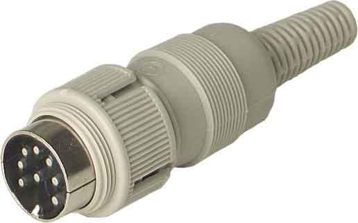 Actual product image SKS Hirschmann DIN circular connector Plug, straight Number of poles: 8 Gray MAS 8100S 1 pc.