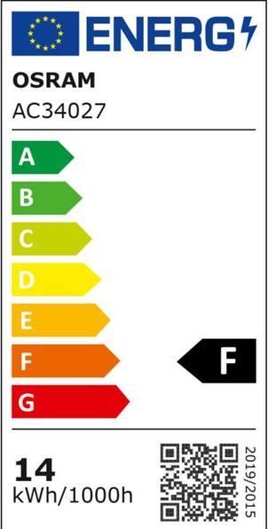 Energie-Label Osram Leuchtstoffröhre (G5, 14 W, 1200 lm, 1 x, F)