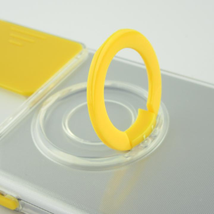Actual product image PhoneLook Coque Caméra clapet avec anneau jaune (Samsung Galaxy S22 Ultra)