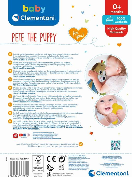 Image du produit Clementoni Bébé - Peluche Pete le chiot (30 cm)