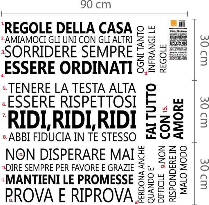 Actual product image Walplus Italian Family Quotes (120 x 60)