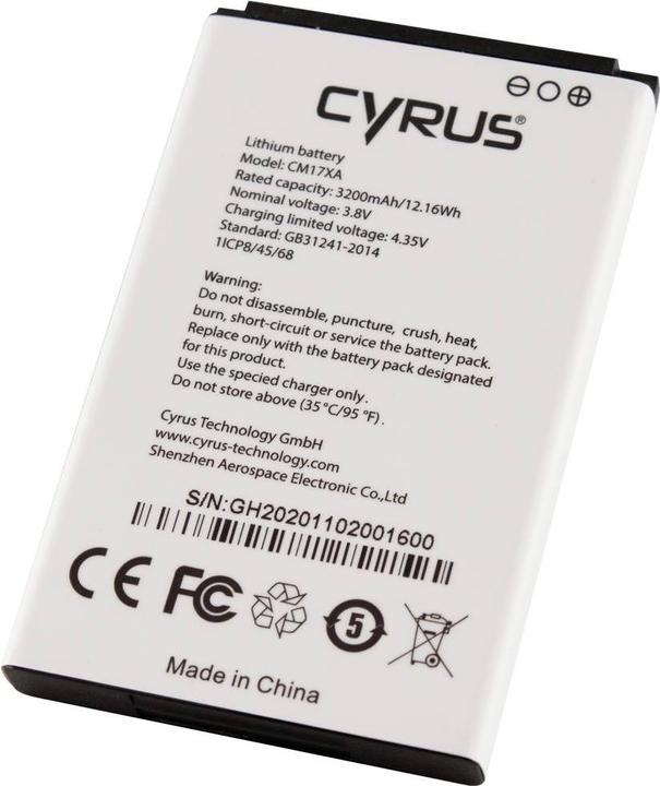 Cyrus Battery (Rechargeable battery, Cyrus CM17 XA)