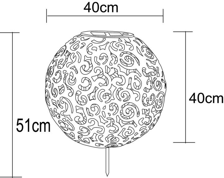 Actual product image Globo Solar Light Metal Silver 1xled (IP44)
