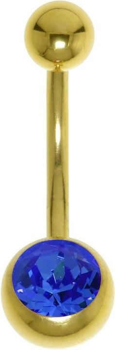 Actual product image Bijouteria Bellypiercing (Surgical steel 316L, Premium crystal, PVD coating (gold-coloured))