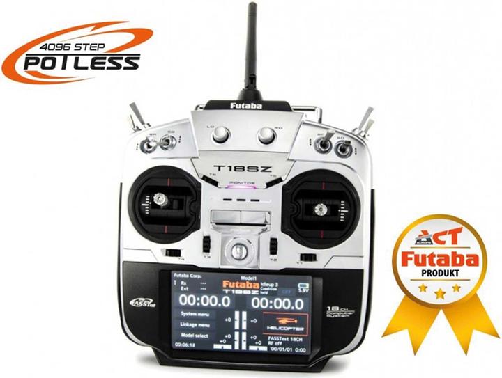 Image du produit Futaba T18SZ POTLESS V3 Mode 2 2,4Ghz radiocommandé avec R7008SB FASSTEST, batterie LiFE et chargeur