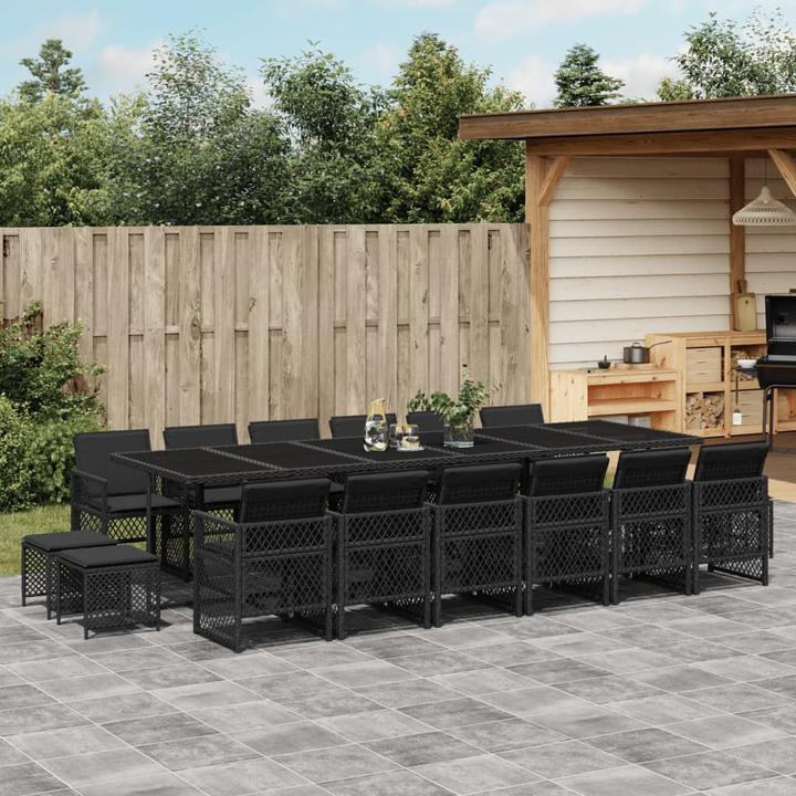 Image du produit VidaXL Meuble de jardin Ensemble de jardin 17pcs noir Poly rotin (330 cm)