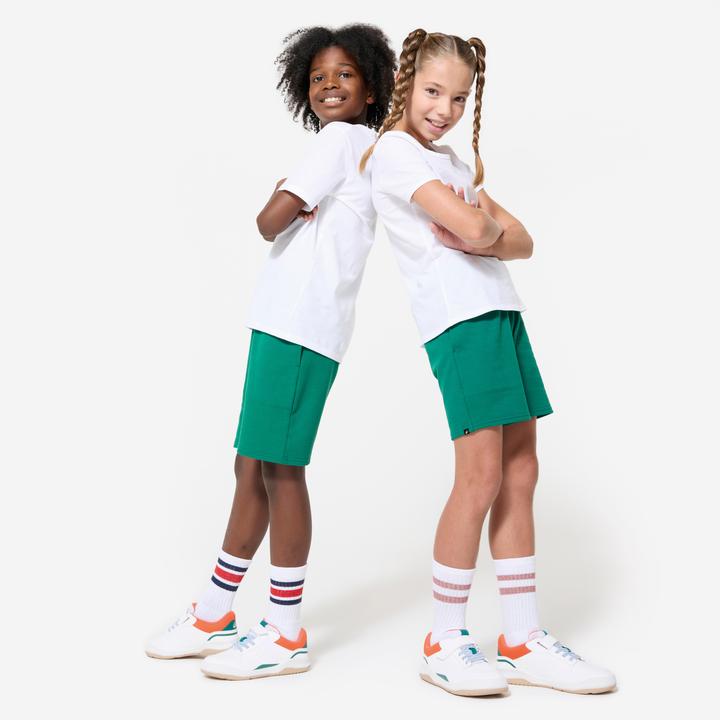 Produktbild Domyos Multisport Shorts Kinder Unisex Baumwolle - grün (8, 9, 10)