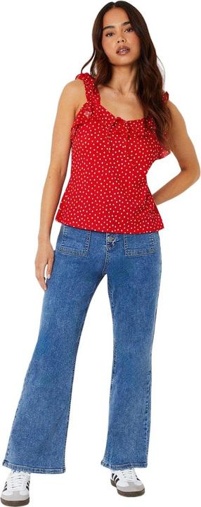 Immagine prodotto Dorothy Perkins Canotta Piccola A Pois Dettaglio con Volant Donna (M)