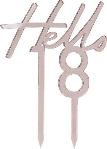 Image du produit Ginger Ray Cake topper Rose gold "Hello 18