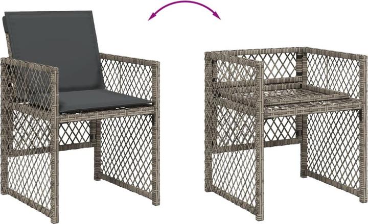 Produktbild VidaXL Gartenmöbel Essgruppe Gartengarnitur Sitzgruppe 13-tlg. Grau Poly Rattan (330 cm)