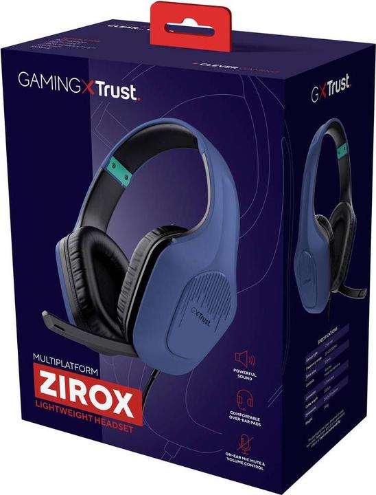 Image du produit Trust GXT415B CASQUE ZIROX - BLEU (Filaire)