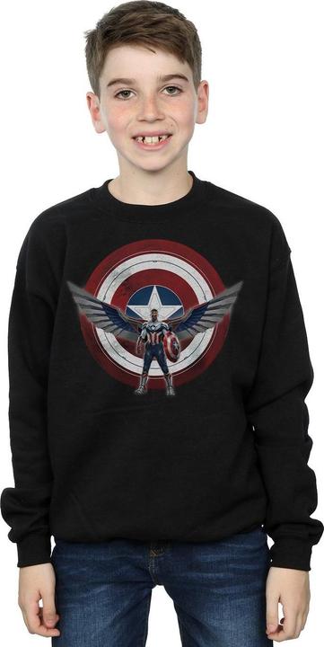 Actual product image Boys Falcon And The Winter Soldier Captain America Shield Pose Sweatshirt (152, 158)