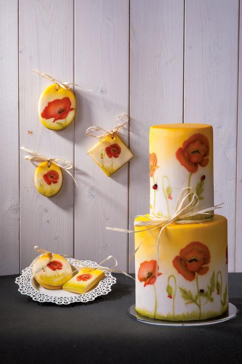 Actual product image Martellato Airbrush stencil poppy flowers