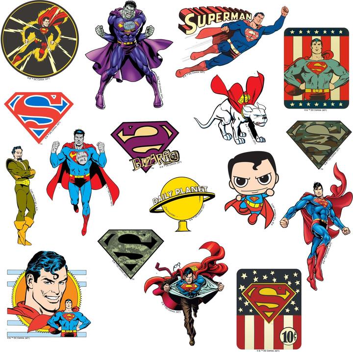 Produktbild Superman Figur Aufkleber Deluxe 50erPack Vinyl