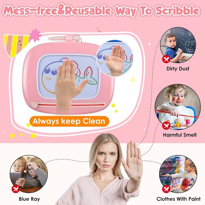 Actual product image Activity Board Magnetic Painting Board Magic Board for Kids, Colourful Erasable Magnetic Board Drawing Board with