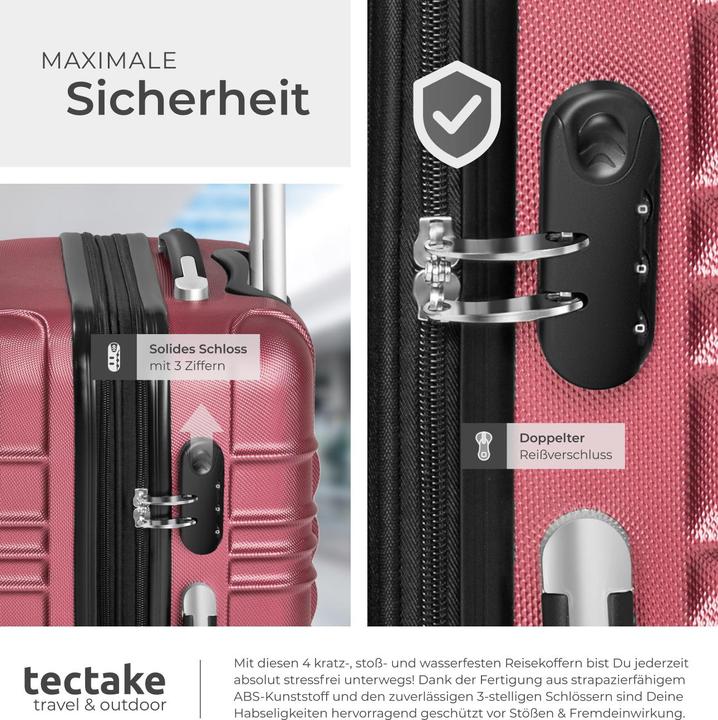 Produktbild tectake Hartschalenkofferset (106 l, M (50 - 90l), L (90 - 115l))
