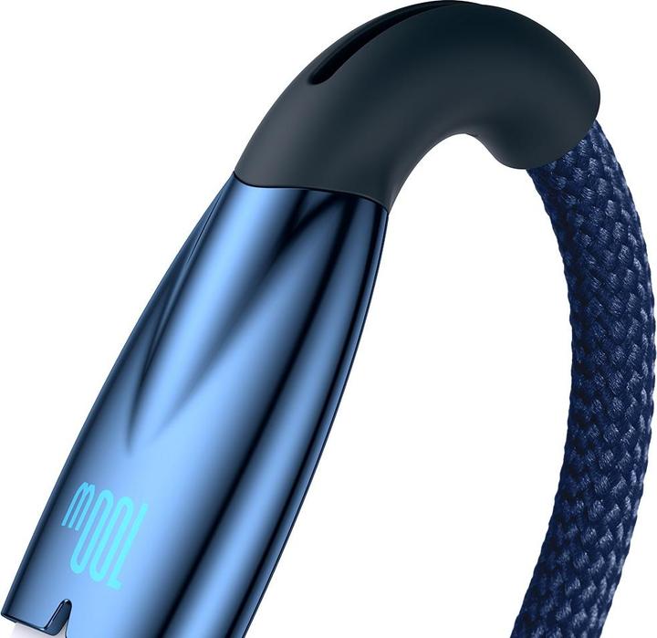 Image du produit Baseus Câble USB pour USB-C Glimmer Series, 100W, 1m (Bleu) (1 m, USB 2.0)