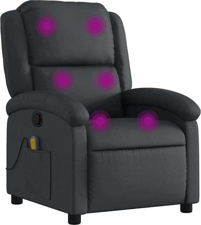 Immagine prodotto VidaXL Sedia da massaggio in vera pelle nera,Colore: Nero,Materiale