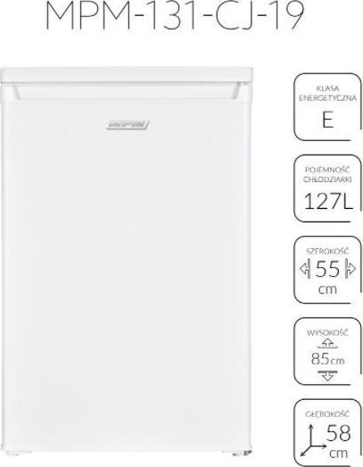 Produktbild MPM Freistehender Kühlschrank MPM-131-CJ-19 127 l weiss (127 l)