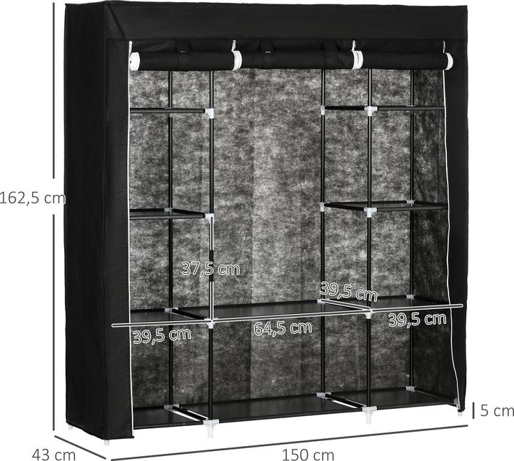 Image du produit Homcom Armoire en tissu avec couvercle (150 x 43 x 162,5 cm)