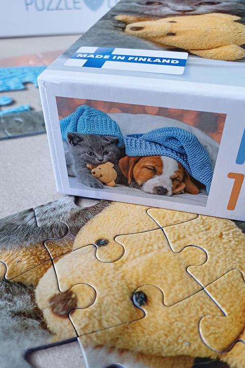 Produktbild Selecta Spielzeug Puzzle Süsses Kätzchen und schläfriger Hund, 100 Teile. (100 Teile)