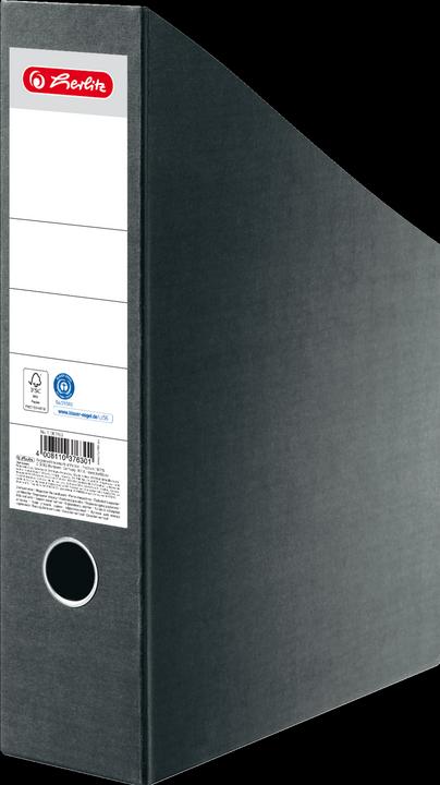 Actual product image Herlitz File, DIN A4, RC hardboard, black inner size: 75 mm, with large spine label and grip hole (A4)