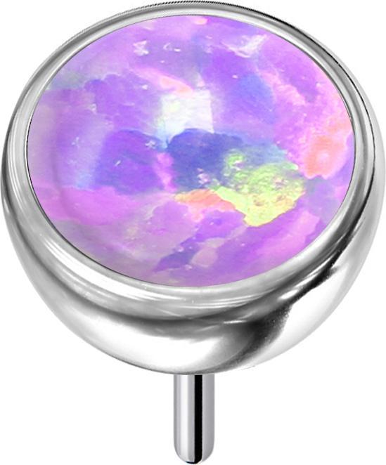 Image du produit Star Piercing Threadless demi-sphère argentée avec opale violette (sans laiton, Titane G23)