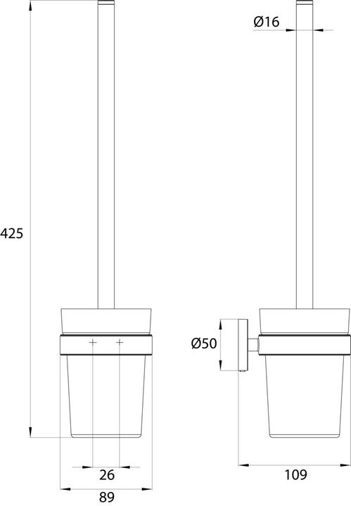 Produktbild Emco round Bürstengarnitur, Glasteil satiniert, Wandmodell, 4315