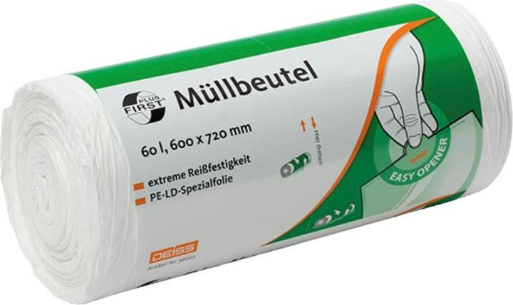 Produktbild Deiss FIRST Müllsack 36022 60l weiss 50St. (50 x, 60 l)