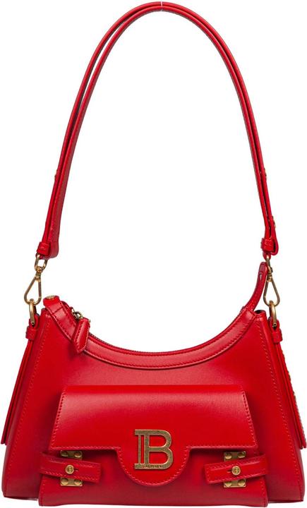 Actual product image Balmain b-buzz hobo leather shoulder bag red color