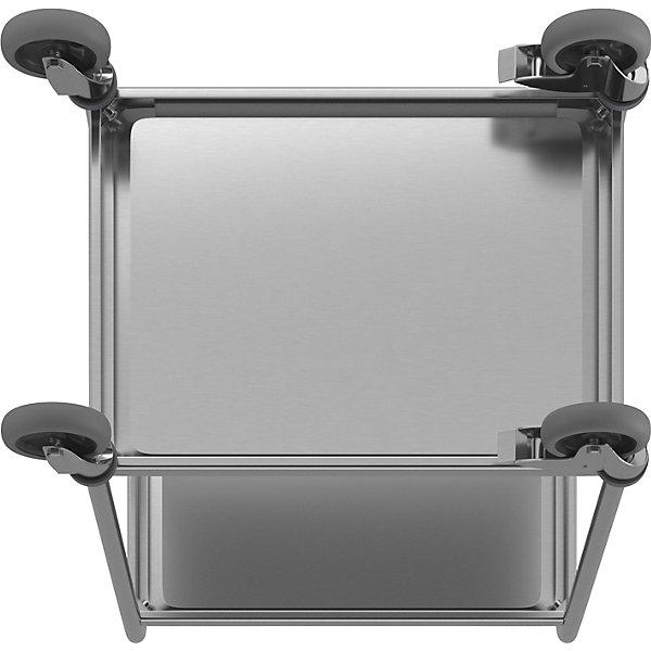 Produktbild Köhler Edelstahl-Servierwagen, 2 Etagen, luftidentische Reifen, LxBxH 700x470x970 mm