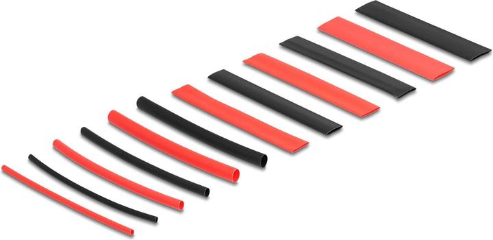 Immagine prodotto Delock Scatola di assortimento di tubi termorestringenti, nero/rosso, 196 pezzi (196 x)
