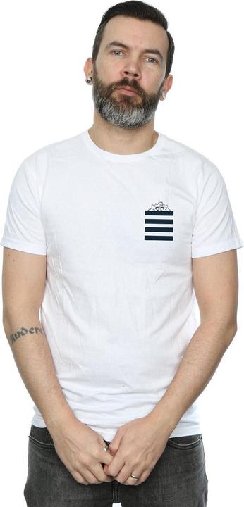 Actual product image Looney Tunes Mens Taz Stripes Faux Pocket T-Shirt (S)