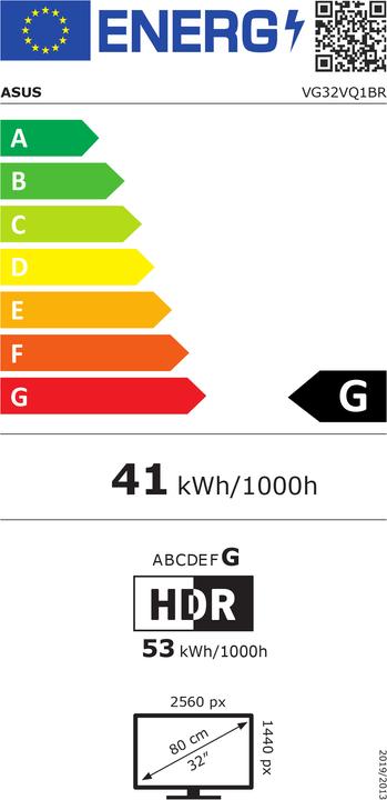 Energy Label ASUS TUF Gaming VG32VQ1BR (2560 x 1440 pixels, 31.50")