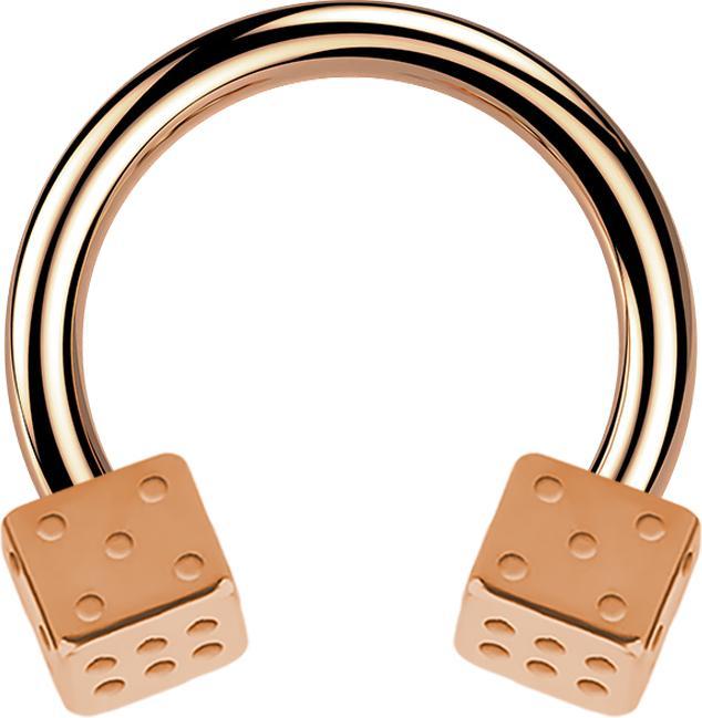 Actual product image Star Piercing Circular barbell rose gold with two cubes (Surgical steel 316L, without brass)