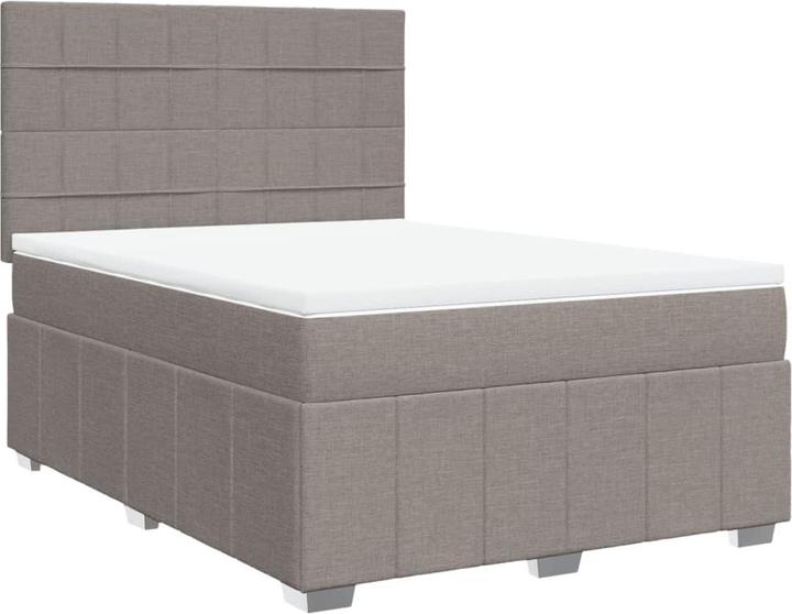 Immagine prodotto VidaXL Letto a molle con materasso Letto matrimoniale Letto imbottito Taupe 140x200cm (140 x 200 cm, 140 x 200 cm)