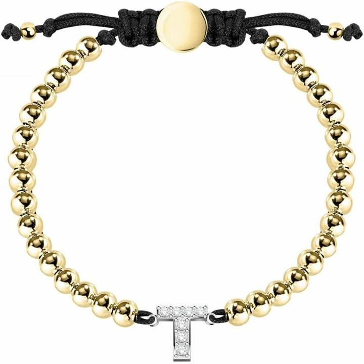 La Petite Story Bicolor bracelet with letter "T" LPS05ARR22